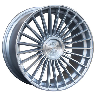 Srebrna obrabiana twarz 6061-T6 Aluminiowa kuźnia Koła samochodowe z wieloma szprychami
