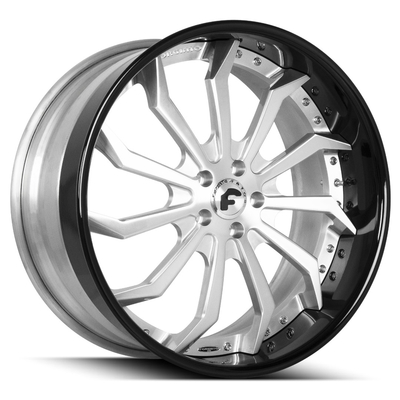 20-calowe kute koła Forgiato Navaja Deep Dish Chrome 3-częściowe felgi Navaja