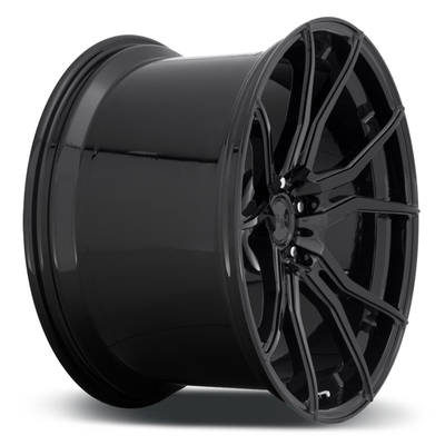 Niestandardowe wykończenia ISO 9001 Monoblokowe kute felgi Gloss Black