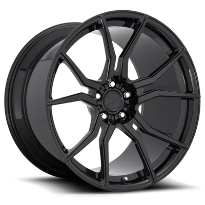 Niestandardowe wykończenia ISO 9001 Monoblokowe kute felgi Gloss Black