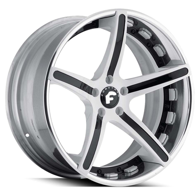 5 Lugs Gloss Black felgi z chromowaną wargą 20-calowy monoblok