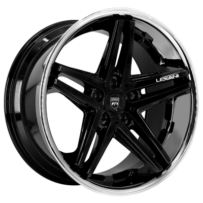 Rozłożone 2-częściowe kute koła Lexani Gloss Black z klasą SS Lip Aerospace